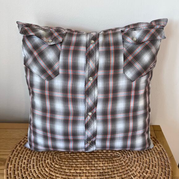 Handmade Western Pearl Snap Pillow Keepsake - Picture 1 of 6